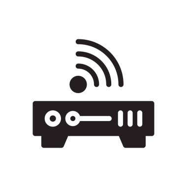 router vektör glyph düz simgesi