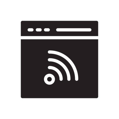 Sinyal vektörü düz simgesi