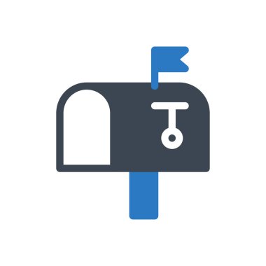 post office vector glyph color icon