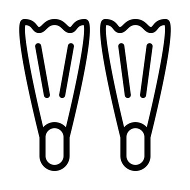 yüzme vektörü ince çizgi simgesi