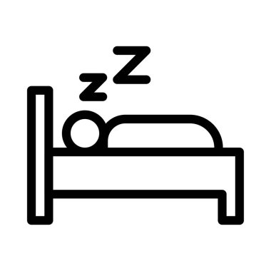 yatak vektörü ince çizgi simgesi