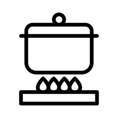pişirme vektörü ince çizgi simgesi