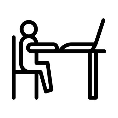 dizüstü bilgisayar vektörü ince çizgi simgesi