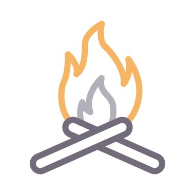 bonfire  vector color line  icon