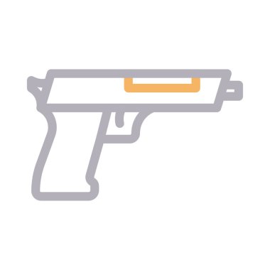 silah vektörü renk çizgisi simgesi