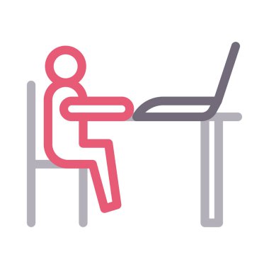 laptop  vector color line  icon