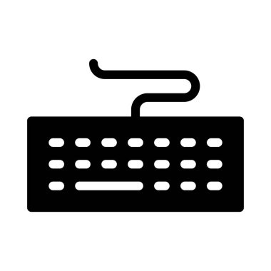 Vektör glyph düz simgesi yazılıyor