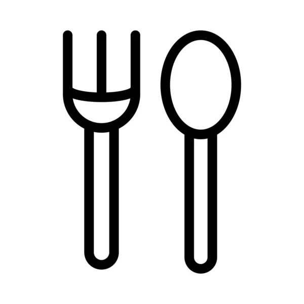 Fork Vector Thin Line Icon — 스톡 벡터