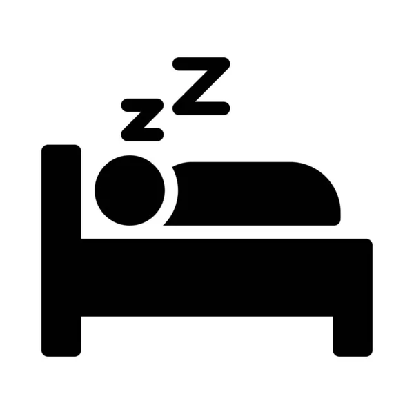 Bed Vector Glyph Flat Icon — 스톡 벡터