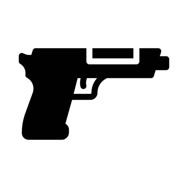 Pistole Vektor Glyphen Flaches Symbol — Stockvektor