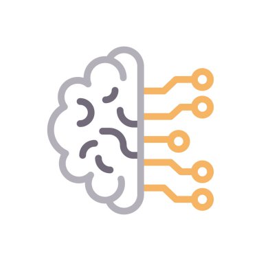 zeka vektörü renk çizgisi simgesi