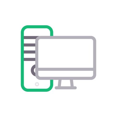 PC vektör renk çizgisi simgesi