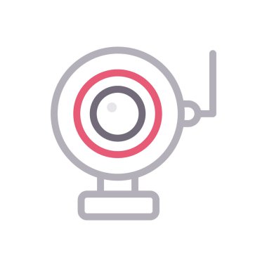 kamera vektörü renk çizgisi simgesi