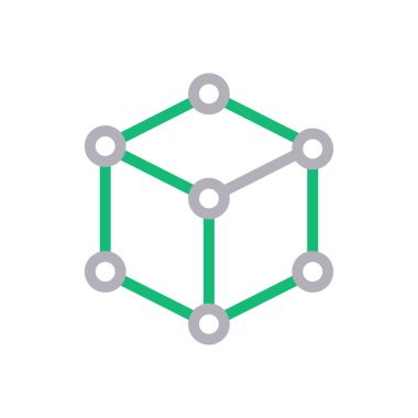 bağlantı vektörü renk çizgisi simgesi