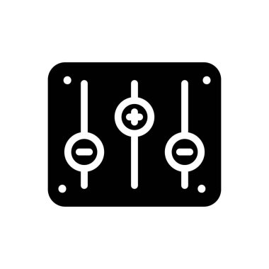 kontrol vektörü glyph düz simgesi