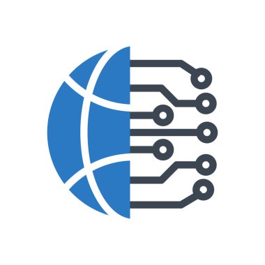 zeka vektörü gylyph renk simgesi