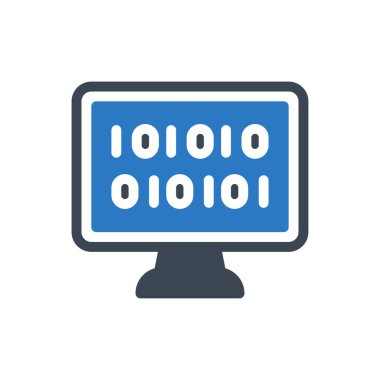 Kodlama vektörü gylyph renk simgesi