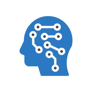 zeka vektörü gylyph renk simgesi