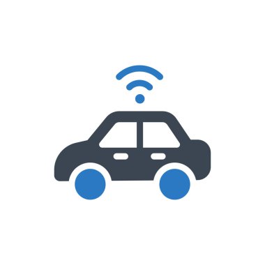 araç vektörü gylyph renk simgesi