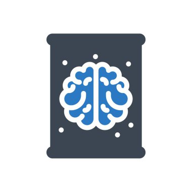 Zihin vektörü gylyph renk simgesi