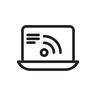 Sinyal vektörü ince çizgi simgesi