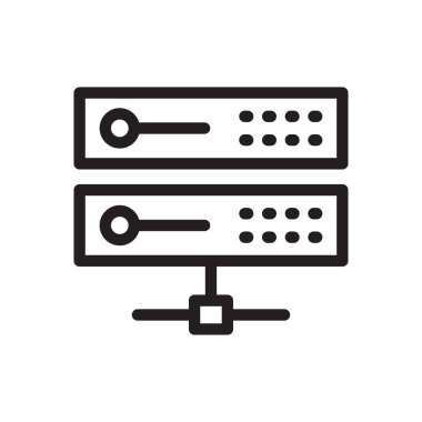 veritabanı vektörü ince çizgi simgesi