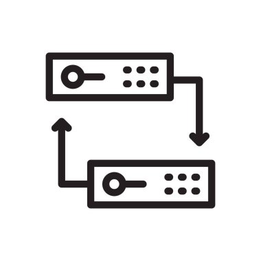sunucu vektörü ince çizgi simgesi