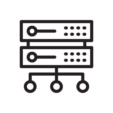 sunucu vektörü ince çizgi simgesi