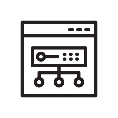 tarayıcı vektörü ince çizgi simgesi