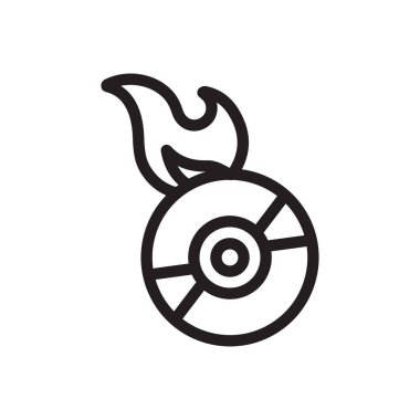 DVD vektörü ince çizgi simgesi