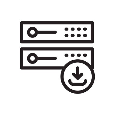 veritabanı vektörü ince çizgi simgesi