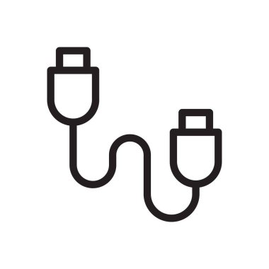 veri kablosu vektörü ince çizgi simgesi