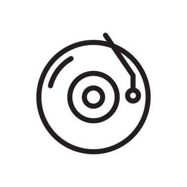 DVD vektörü ince çizgi simgesi