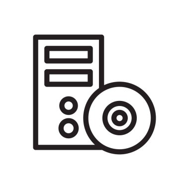 bilgisayar vektörü ince çizgi simgesi