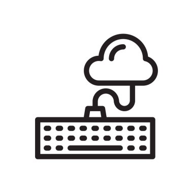 Klavye vektörü ince çizgi simgesi