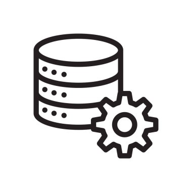 veritabanı vektörü ince çizgi simgesi