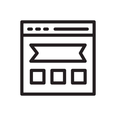 tarayıcı vektörü ince çizgi simgesi