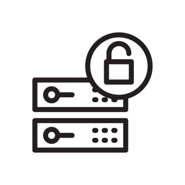 sunucu vektörü ince çizgi simgesi