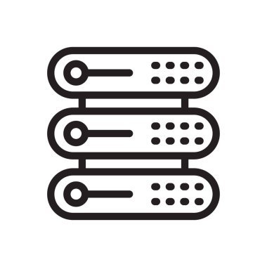 veritabanı vektörü ince çizgi simgesi