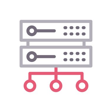 sunucu vektör renk çizgisi simgesi