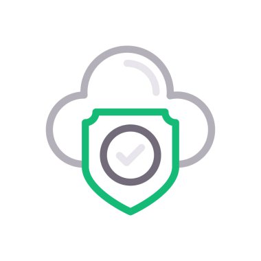 Koruma vektörü renk çizgisi simgesi