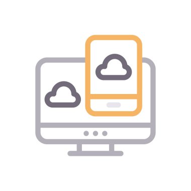 bulut vektör renk çizgisi simgesi