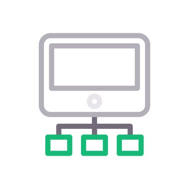 bağlantı vektörü renk çizgisi simgesi