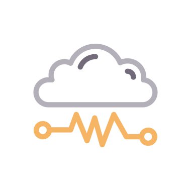 sunucu vektör renk çizgisi simgesi