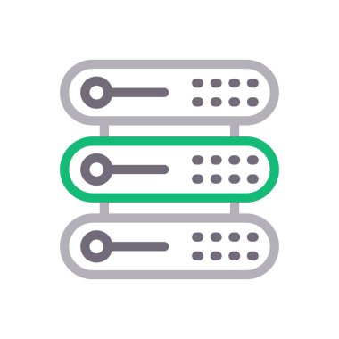 veritabanı vektör renk çizgisi simgesi