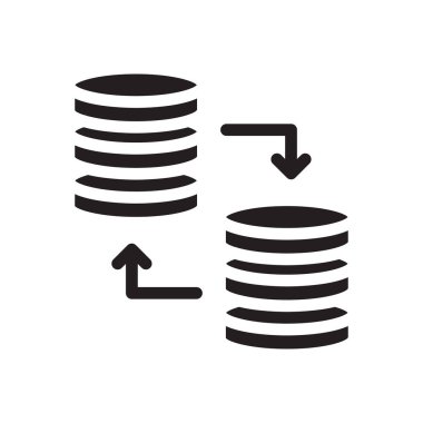 data vektörü gylph düz simgesi