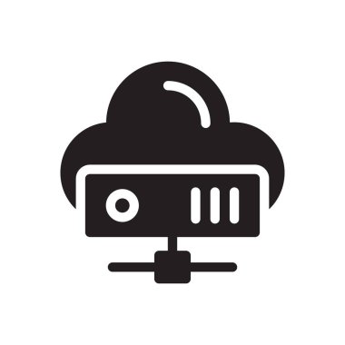 sunucu vektörü gylph düz simgesi