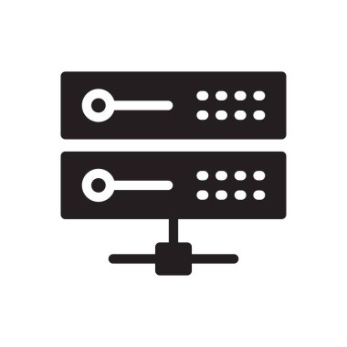 veritabanı vektörü gylph düz simgesi