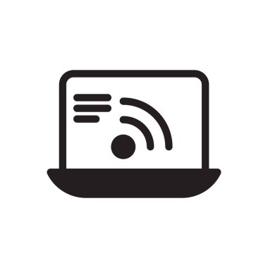 Sinyal vektörü gylph düz simgesi