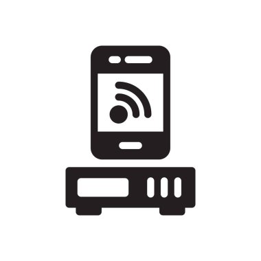 Sinyal vektörü gylph düz simgesi